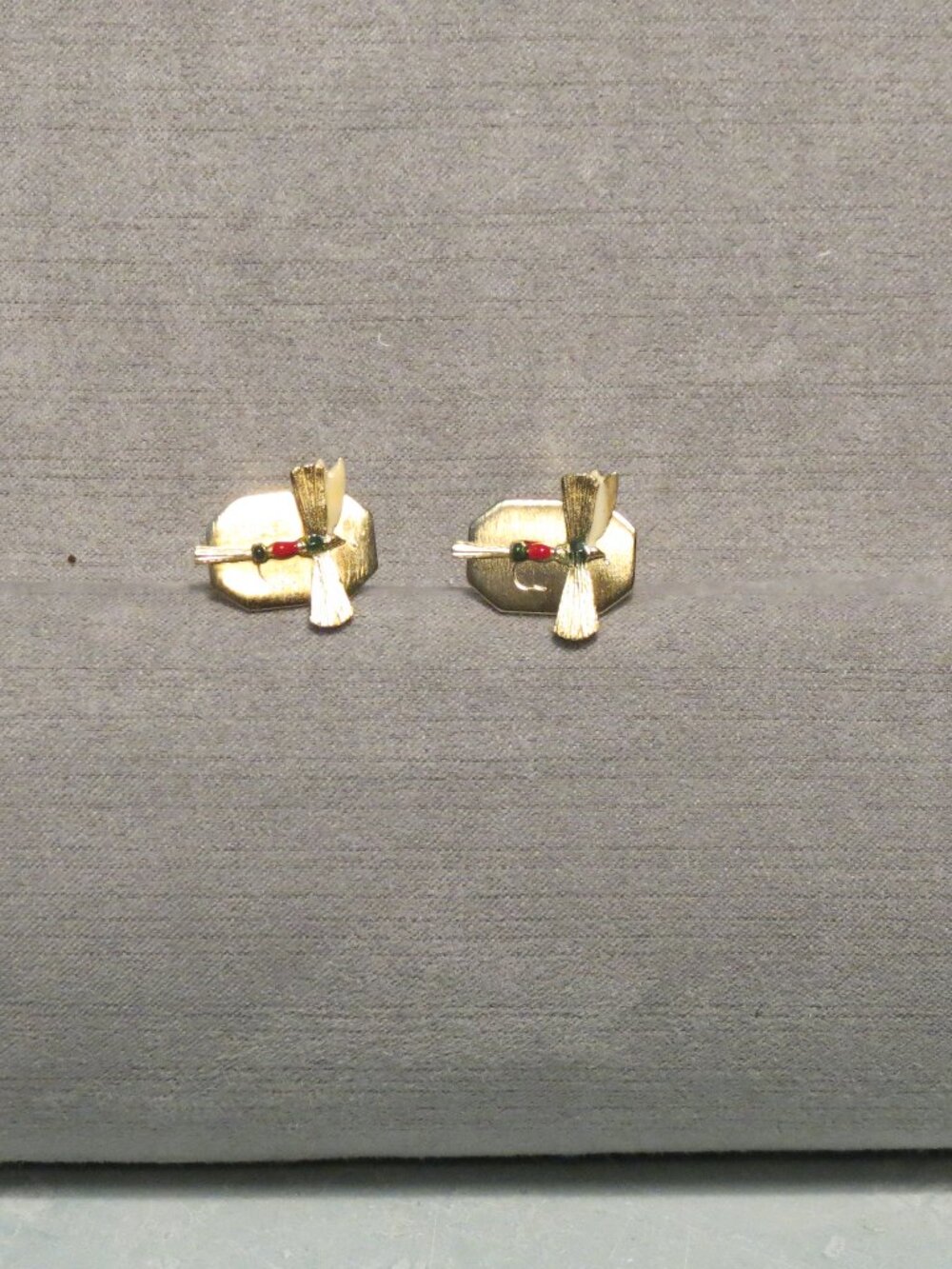 Set of Gold Toned Fishing Lure Cufflinks